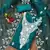Teal Organza Embroidered Unstitched Dress Material