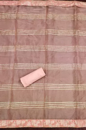 Peach Jacquard Woven Unstitched Dress Material