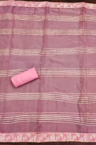 Pink Jacquard Woven Unstitched Dress Material