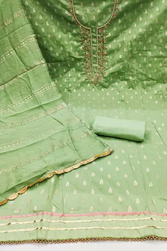 Pista Jacquard Woven Unstitched Dress Material