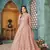 Peach embroidered net semi stitched anarkali suit
