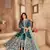 Teal embroidered art silk semi stitched anarkali suit