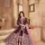 Purple embroidered art silk semi stitched anarkali suit