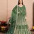Green embroidered net semi stitched anarkali suit