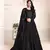 Black embroidered net semi stitched anarkali suit