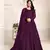 Purple embroidered net semi stitched anarkali suit