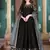 Black embroidered adda silk semi stitched anarkali suit