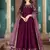 Purple embroidered adda silk semi stitched anarkali suit