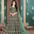 Green embroidered faux georgette semi stitched anarkali suit