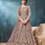 Light brown embroidered net semi stitched anarkali suit