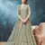 Light green embroidered net semi stitched anarkali suit