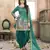 Teal embroidered tapeta silk semi stitched salwar suit