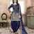 Navy blue embroidered tapeta silk semi stitched salwar suit