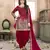 Red embroidered tapeta silk semi stitched salwar suit
