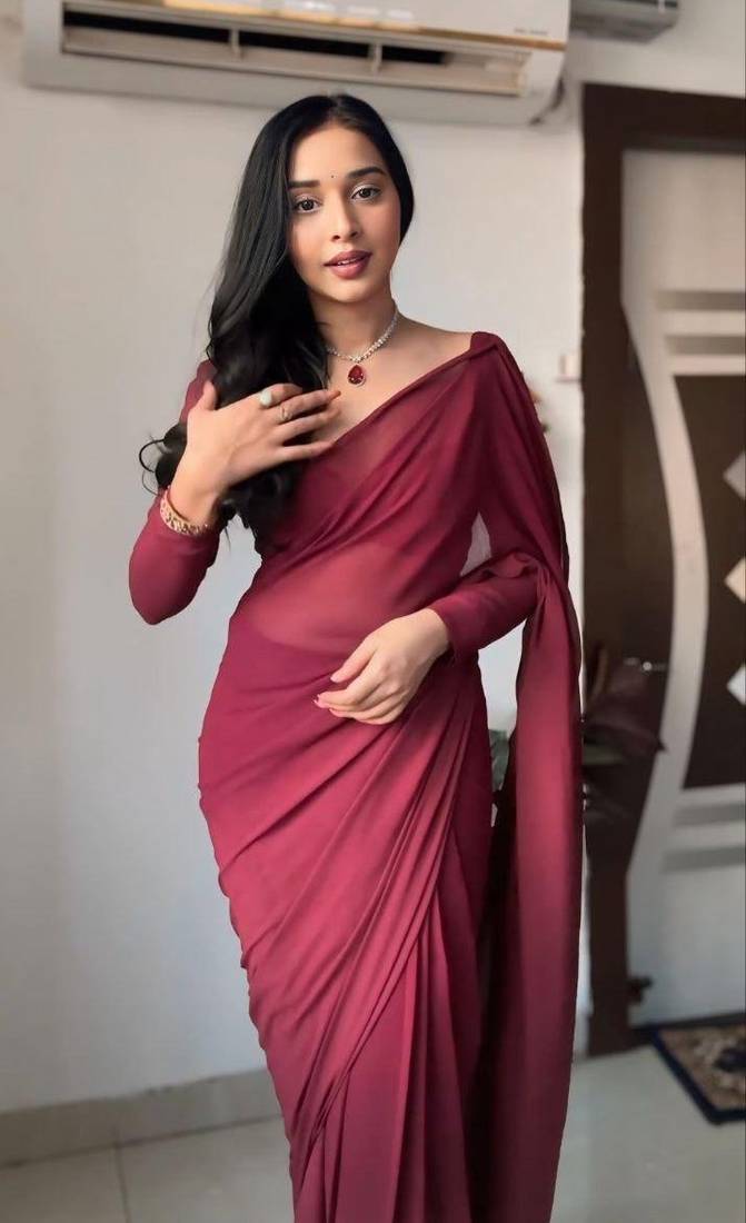 Pre Stitched Saree Luxurious Georgette With Matching Blouse Piece