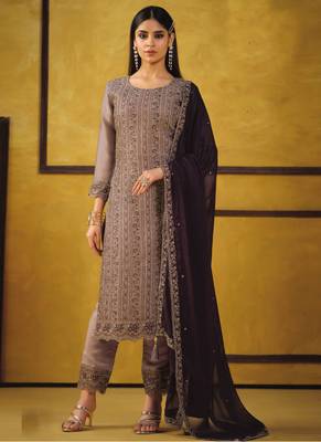 Onion pink heavy rangoli coding sequence salwar suit 1