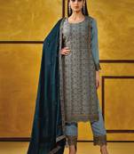 Sky blue heavy rangoli coding sequence salwar suit