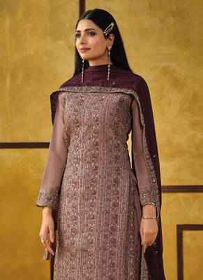 Onion pink heavy rangoli coding sequence salwar suit 2