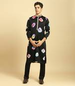 Black tie and dye kurta set