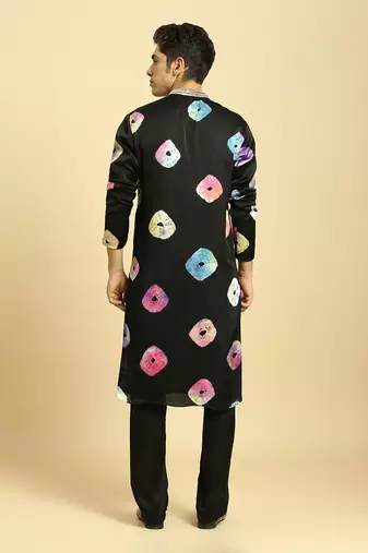 Black tie and dye kurta set