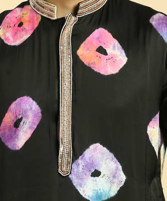 Black tie and dye kurta set 3