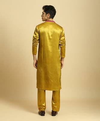 Mustard kurta with pant with ombre dupatta 3