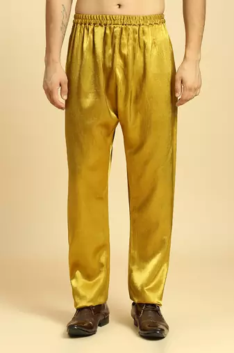 Mustard kurta with pant with ombre dupatta