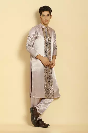 Lilac embroidered kurta with pant