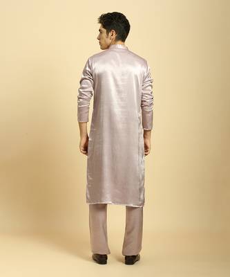 Lilac embroidered kurta with pant 3