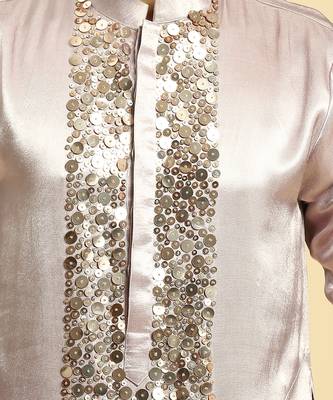 Lilac embroidered kurta with pant 4