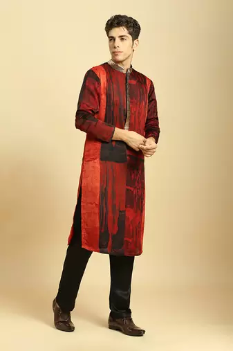 Lilac embroidered kurta with pant