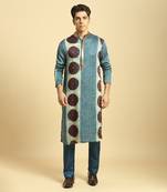 Blue ajrakh printed kurta with pant
