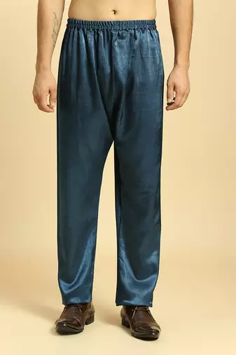 Blue ajrakh printed kurta with pant