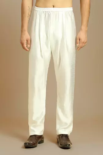 Purple embroidered tie-dye kurta with white silk pant