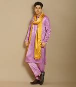 Purple kurta with pant with ombre dupatta