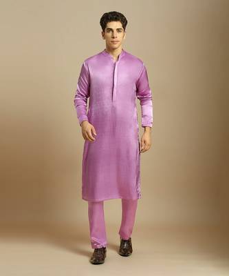 Purple kurta with pant with ombre dupatta 2