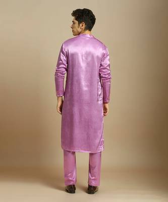 Purple kurta with pant with ombre dupatta 3