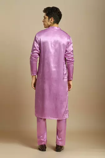 Purple kurta with pant with ombre dupatta
