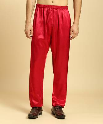 Red embroidered kurta with pant 5
