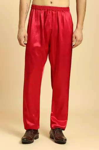 Red embroidered kurta with pant