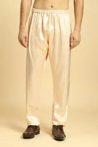 Peach tissue kurta with pant with ombrey dupatta