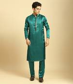 Teal green kurta with pant