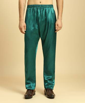 Teal green kurta with pant 5