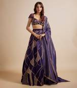 Deep Purple Embroidered Lehenga Set