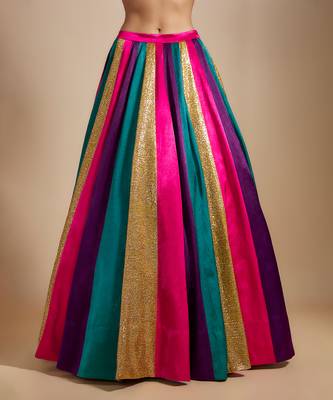 Multi-colored Skirt With Bow Blouse 3