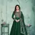 Green embroidered art silk semi stitched anarkali suit
