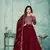 Maroon embroidered art silk semi stitched anarkali suit