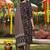 women black rayon blend floral printed straight kurta trousers with dupatta