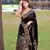 Black and Golden Banarasi silk blend Saree With Zari Embroidery