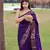 Purple Color Soft silk blend Sarees With Gold Zari Weaving Flower Pennal In Border And Pallu